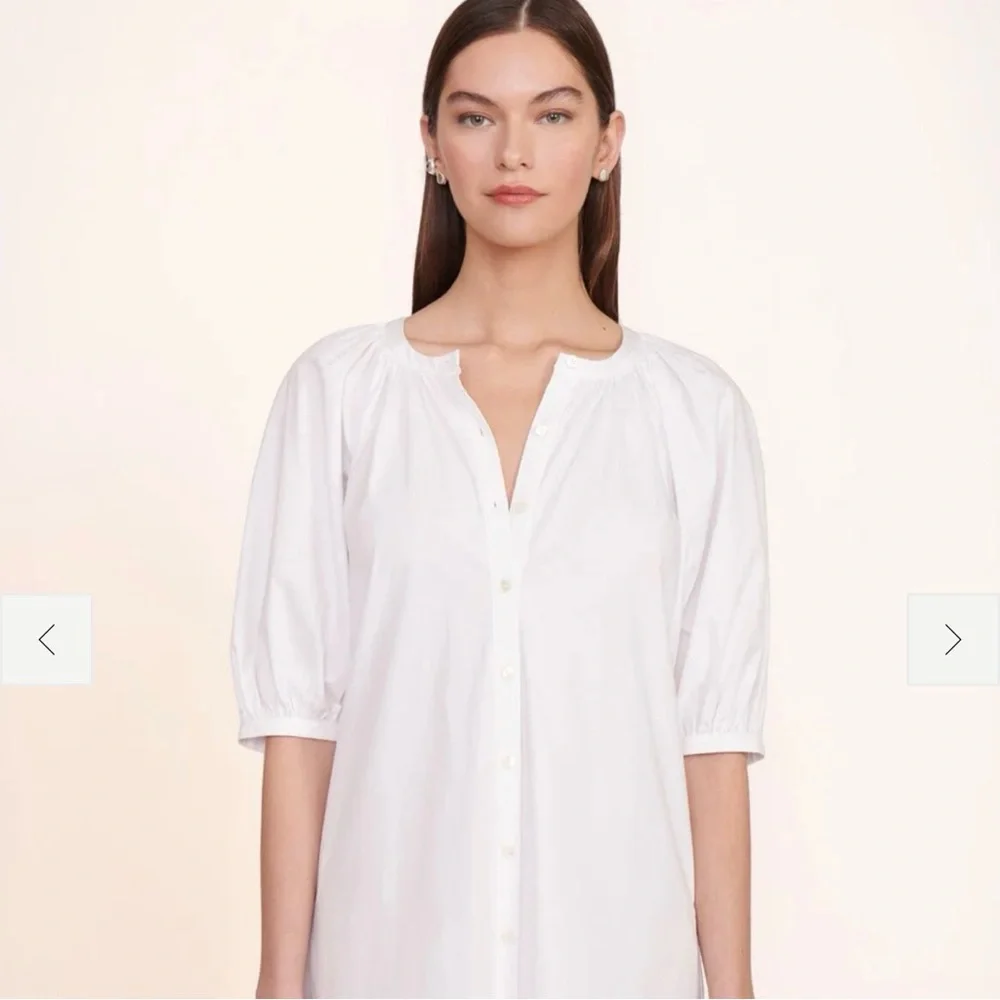 STAUD White Long Sleeve Button-Front Maxi Dress - Picture 3 of 7